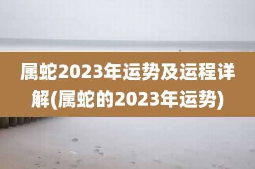 属蛇2023年运势及运程详解(属蛇的2023年运势)