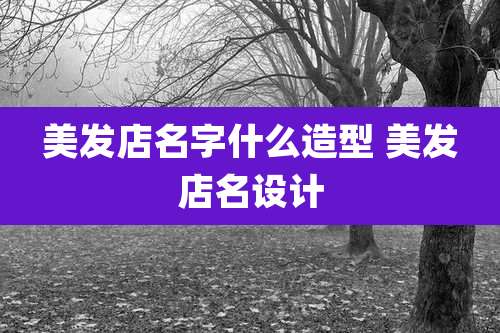 美发店名字什么造型 美发店名设计