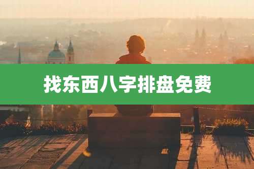 找东西八字排盘免费