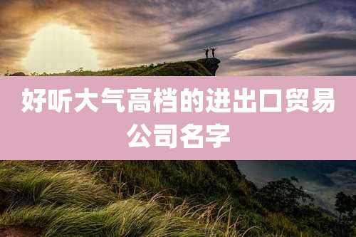 好听大气高档的进出口贸易公司名字
