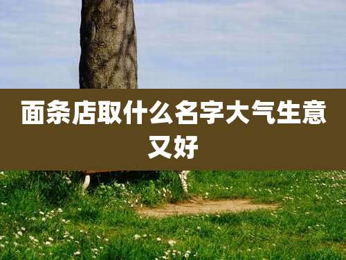 面条店取什么名字大气生意又好