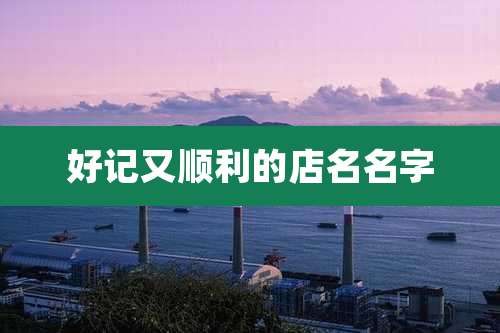 好记又顺利的店名名字