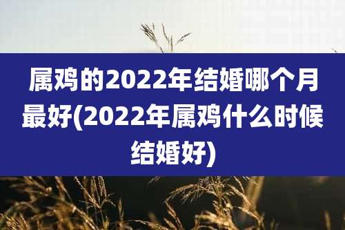 属鸡的2022年结婚哪个月最好(2022年属鸡什么时候结婚好)