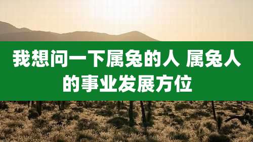 我想问一下属兔的人 属兔人的事业发展方位