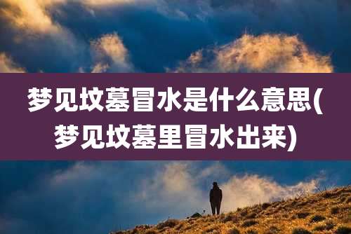 梦见坟墓冒水是什么意思(梦见坟墓里冒水出来)