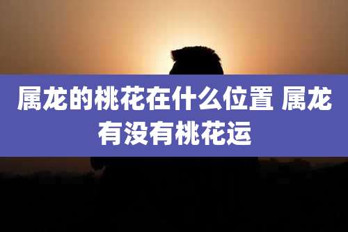 属龙的桃花在什么位置 属龙有没有桃花运