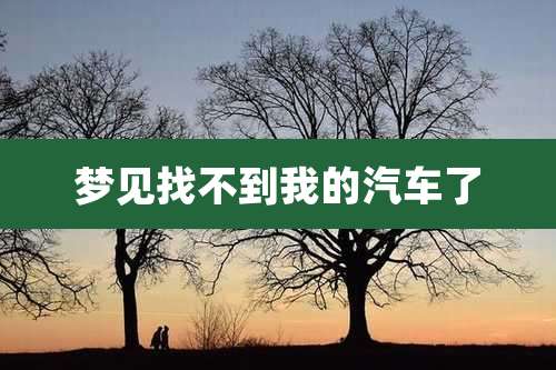 梦见找不到我的汽车了
