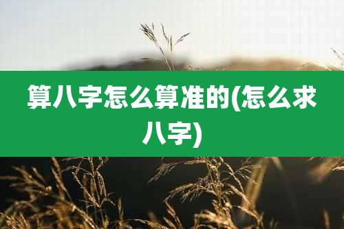 算八字怎么算准的(怎么求八字)