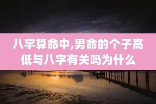 八字算命中,男命的个子高低与八字有关吗为什么