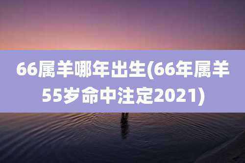 66属羊哪年出生(66年属羊55岁命中注定2021)
