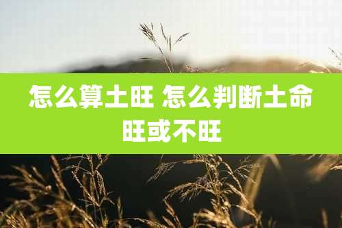 怎么算土旺 怎么判断土命旺或不旺