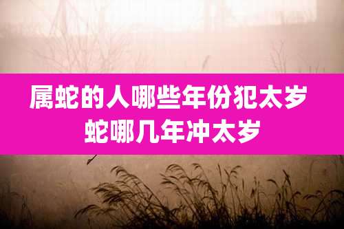 属蛇的人哪些年份犯太岁 蛇哪几年冲太岁