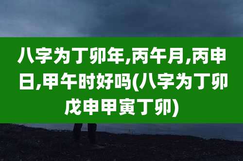 八字为丁卯年,丙午月,丙申日,甲午时好吗(八字为丁卯戊申甲寅丁卯)