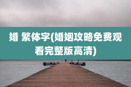 婚 繁体字(婚姻攻略免费观看完整版高清)