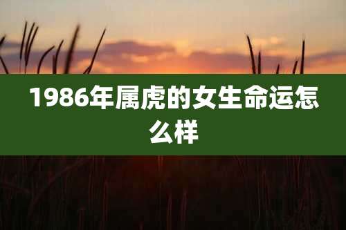1986年属虎的女生命运怎么样