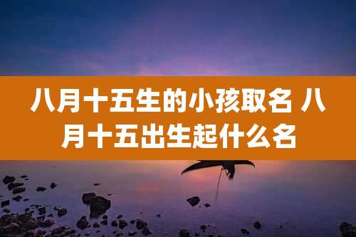 八月十五生的小孩取名 八月十五出生起什么名