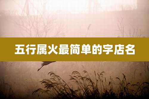 五行属火最简单的字店名