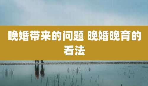 晚婚带来的问题 晚婚晚育的看法