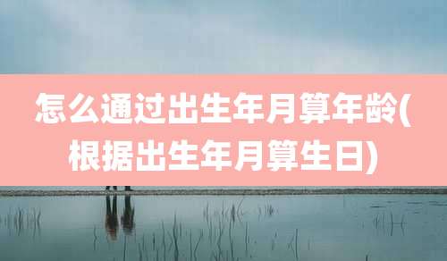 怎么通过出生年月算年龄(根据出生年月算生日)