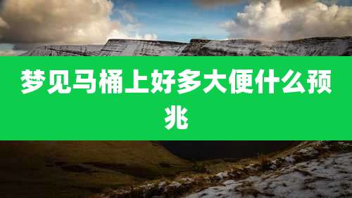 梦见马桶上好多大便什么预兆