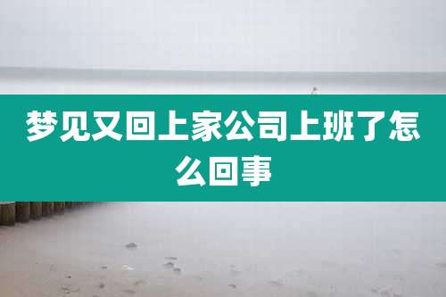 梦见又回上家公司上班了怎么回事