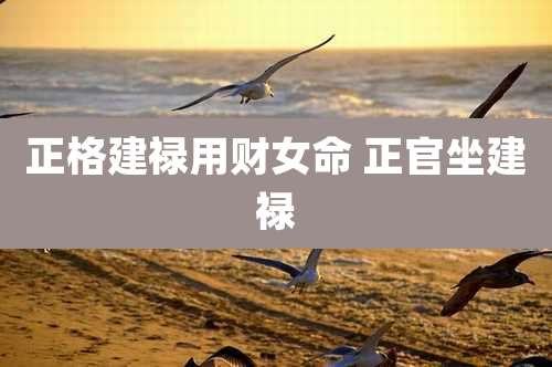 正格建禄用财女命 正官坐建禄