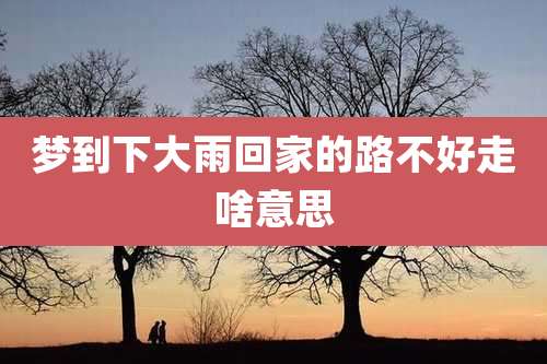 梦到下大雨回家的路不好走啥意思