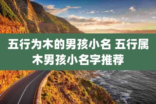 五行为木的男孩小名 五行属木男孩小名字推荐