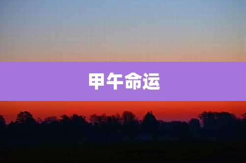 甲午命运