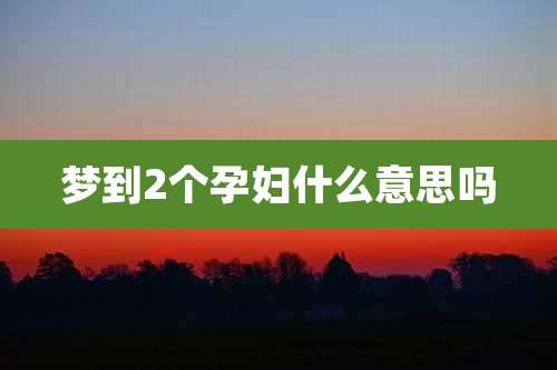 梦到2个孕妇什么意思吗