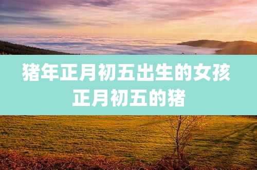 猪年正月初五出生的女孩 正月初五的猪