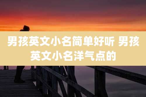男孩英文小名简单好听 男孩英文小名洋气点的