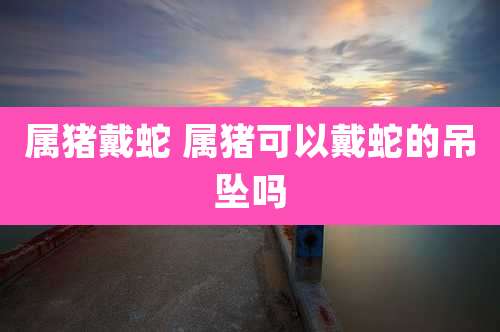 属猪戴蛇 属猪可以戴蛇的吊坠吗