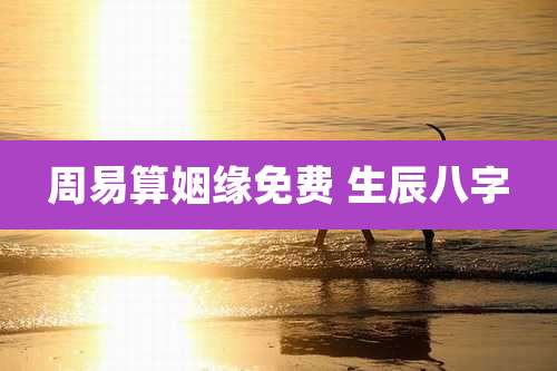 周易算姻缘免费 生辰八字