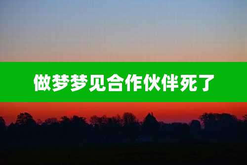做梦梦见合作伙伴死了