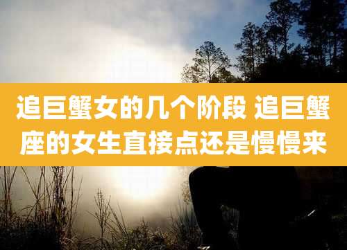 追巨蟹女的几个阶段 追巨蟹座的女生直接点还是慢慢来