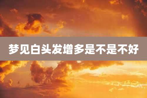 梦见白头发增多是不是不好