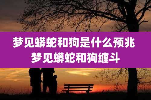 梦见蟒蛇和狗是什么预兆 梦见蟒蛇和狗缠斗