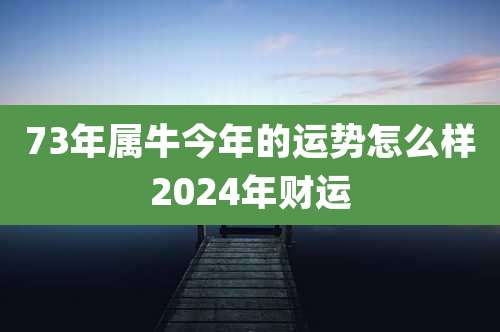 73年属牛今年的运势怎么样2024年财运