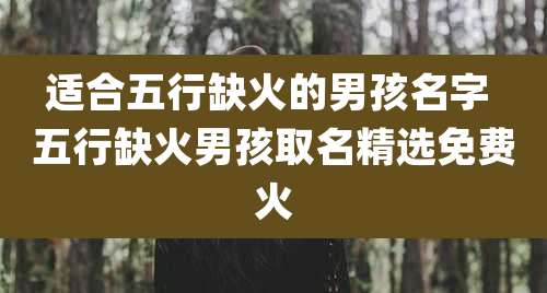 适合五行缺火的男孩名字 五行缺火男孩取名精选免费火