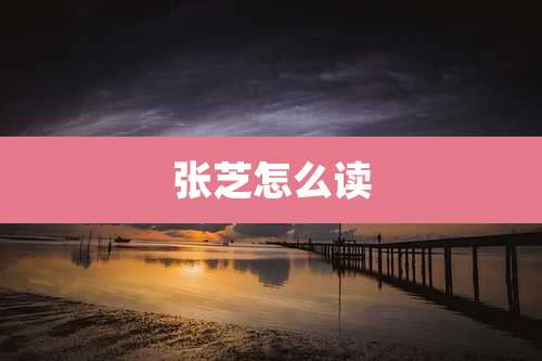 张芝怎么读