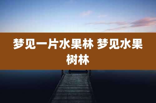 梦见一片水果林 梦见水果树林