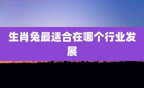 生肖兔最适合在哪个行业发展