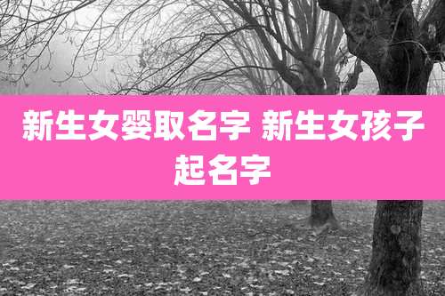 新生女婴取名字 新生女孩子起名字