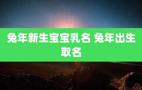 兔年新生宝宝乳名 兔年出生取名