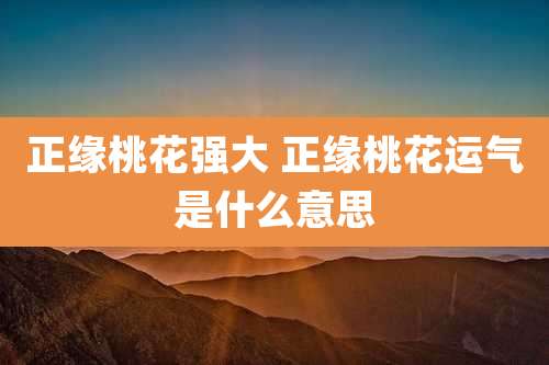 正缘桃花强大 正缘桃花运气是什么意思