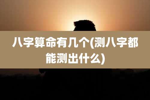 八字算命有几个(测八字都能测出什么)