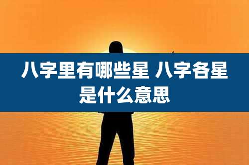 八字里有哪些星 八字各星是什么意思