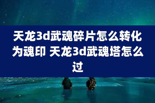 天龙3d武魂碎片怎么转化为魂印 天龙3d武魂塔怎么过