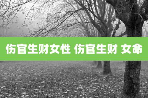 伤官生财女性 伤官生财 女命